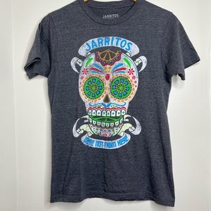 Jarritos Ripple Junction Sugar Skull T Shirt Gray Unisex See Measure Mexico